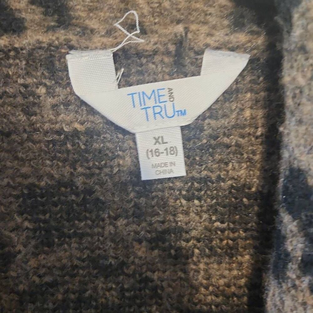 NWT Time & Tru Leopard Print Open-Front Cardigan Size XL - Picture 2 of 5